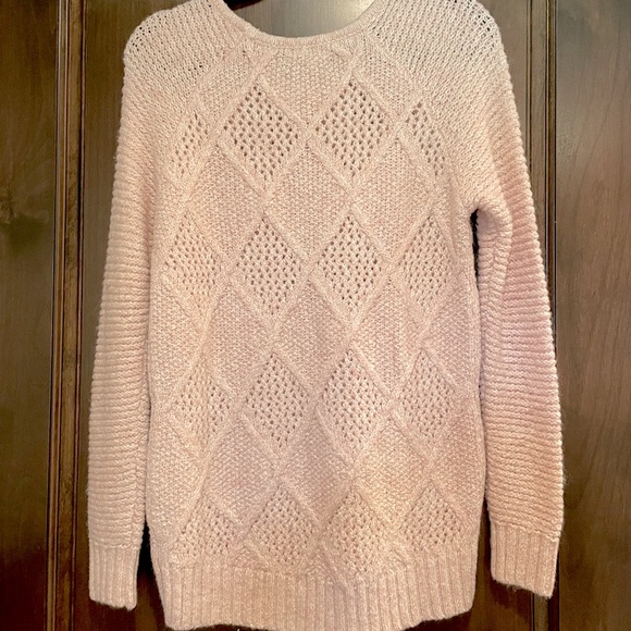 American Eagle Cable Knit Sweater, Light Pink, S - Picture 3 of 7